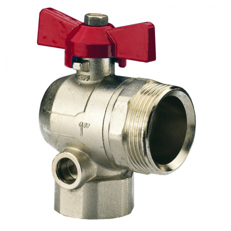 Robineti sfera - Robinet colt fluture, fara olandez, 1“ F x 1“1/4 M, maneta rosie, AC 643 NR