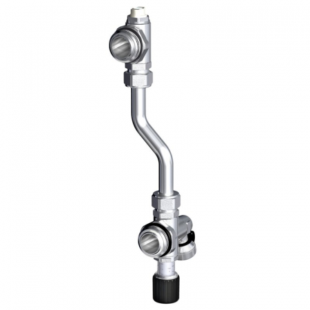 Vane bypass - Vana bypass diferential cu iesirii pentru distribuitoare, 0.2-0.6 bar, A=110 mm, 200 mm, 1", ventil aerisire, robinet golire din alama, AC 681