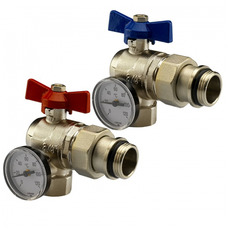 Robineti sfera - Set robineti sfera colt fluture, 1" F x 1 1/4" M, cu olandez, AC 682 N