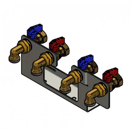 Module satelit - Set supape cu bilă de izolare cu racord unghiular, 3/4” M x 3/4” F swivel, AC 688 S