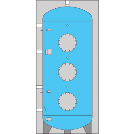 Boilere - Rezervor acumulare ACM, 4000 l, izolatie 100 mm, posibilitate montaj 3 serpentine, VS1