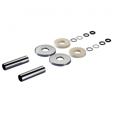Accesorii seria OPTIMA - Kit complet acoperire teava cu ornament alama simplu, Ø18 x 160 mm, alb, pentru seria OPTIMA