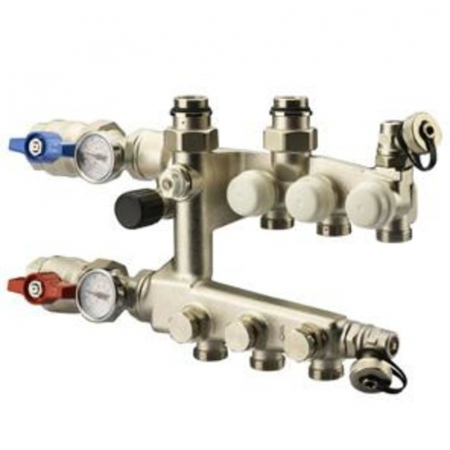 Sisteme de incalzire - Kit temperatura inalta UNIMIX, 3 cai x EK, cu robineti sfera drepti, derivari separate, AUM 12 D