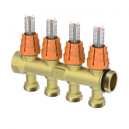 Distribuitoare - Distribuitor modular alama, 4 circuite, 1“ x EUROK, EASY RADIANT
