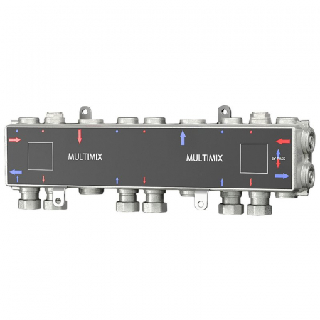 MULTIMIX - Distribuitor cu 3 căi, G 1“ F x G 3/4“ F, nipluri 1 „M incluse, MUL 0033