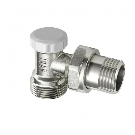 Vane pentru radiator seria BASIC - Robinet retur unghi, 1/2" M x 3/8“ M, DS404