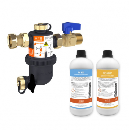 Componente centrale termice - Separator magnetic de namol, 3/4” F x 3/4” M, alb, + aditivi IV 400, IV 100 LT, DSK 01