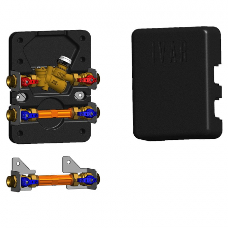 Unitati cu 2 cai pentru masurare directa - Modul de masurare Equicompact, pentru incalzire/racire, Kv 2,5 (Qn 1,5 m³/h) - G 3/4”, EQCP14, caseta AC 860 L inclusa