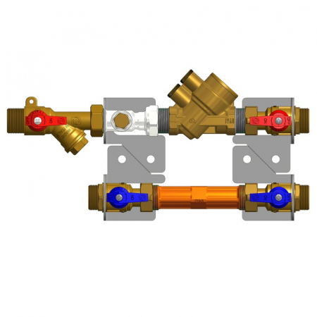 Unitati cu 2 cai pentru masurare directa - Unitate de încălzire cu consolă pentru modulul Equidynamic, cu izolatie, (Qn 1,5 m³/h) - G 3/4”