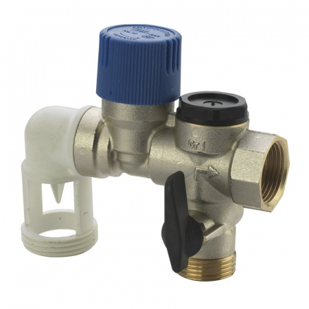 Grup siguranta - Grup de siguranta cu supapa unghi de drenaj, 3/4“, teflon, GS 10 E