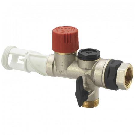 Grup siguranta - Grup de siguranta, 3/4", teflon, cu supapa de drenaj pivotanta si absorbant socuri, GS 20 D