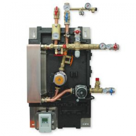 Grupuri de pompare solare - Grup de circulatie solar, 20-70 l/min, pentru debit marit, schimbator de caldura incorporat, sistem stratificat, cu pompa standard cu turatie variabila, GP9000HXE