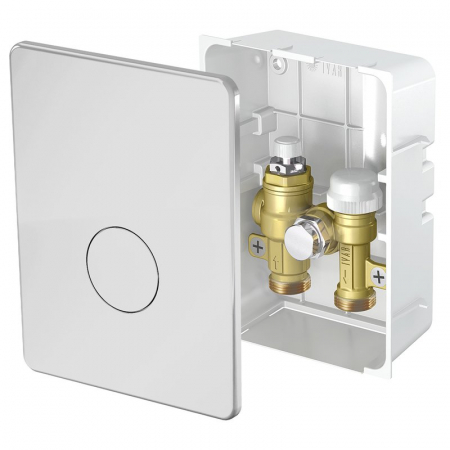 Sisteme de incalzire - Dispozitiv reglabil controlat prin termostat de camera, cu vana control si robinet retur reglaj dublu, cromata, IC-BOX 5