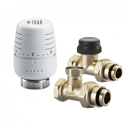 Kit-uri pentru radiator - Kit robineti drepti, 3/4“ F x 3/4“ M, seria N, actuator T5000