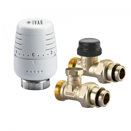 Kit-uri pentru radiator - Kit robineti drepti, EUROK x 3/8“ M, seria N, actuator T5000