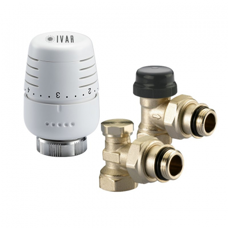 Kit-uri pentru radiator - Kit robineti unghi, 1/2“ F x 1/2“ M O-ring, actuator T5000, seria N