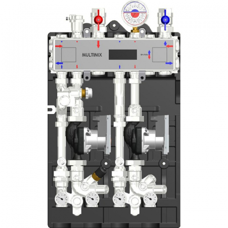 MULTIMIX - Modul de distribuție MULTIMIX pentru centrale termice, 2 zone, cu pompa WILO4F, caseta, MUL 1HE/1LE