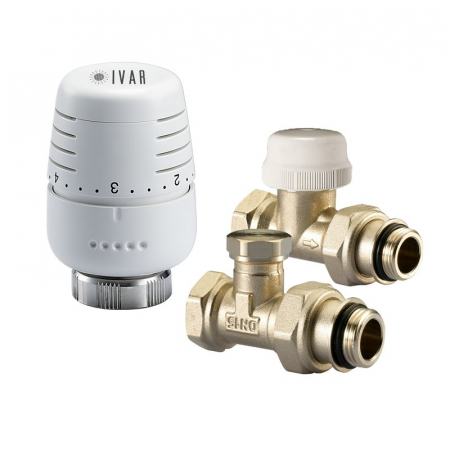 Kit-uri pentru radiator - Kit robineti standard drepti, 1/2“ F x 1/2“ M, actuator T5000