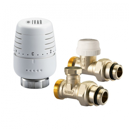 Kit-uri pentru radiator - Kit robineti standard drepti, EUROK x 3/8“ M O-ring, actuator T5000