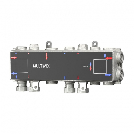 MULTIMIX - Distribuitor cu 2 căi, G 1“ F x G 3/4“ F, nipluri 1 „M incluse, MUL 0032