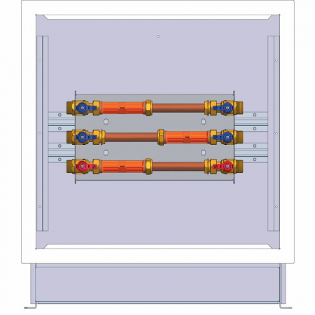 Module pentru contorizarea directa a apei menajere - Modul de contorizare MC32, (Q3 2,5 m³/h) - G 3/4”, cu unitati pentru apa calda, apa rece menajera si dubla apa rece, fara caseta