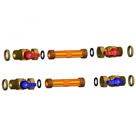 Unitati cu 2 cai pentru masurare directa - Unitate pentru apa rece si apa calda menajera, cu console, pentru modulul Equidynamic, (Q3 2,5 m³/h) - G 3/4”