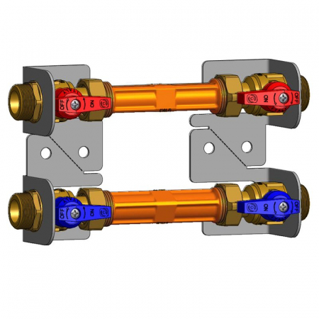 Unitati cu 2 cai pentru masurare directa - Unitate pentru apa rece si apa calda menajera, cu console, pentru modulul Equidynamic, (Q3 2,5 m³/h) - G 3/4”
