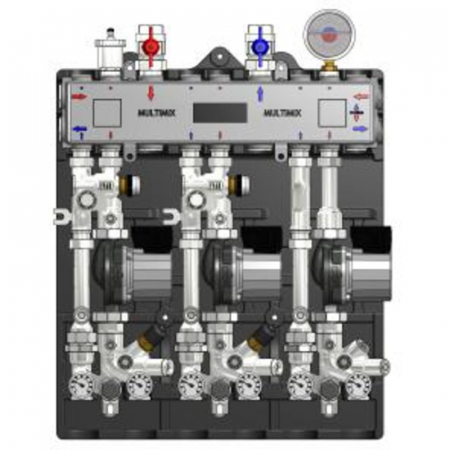 Modul de distribuție MULTIMIX pentru centrale termice, 3 zone, cu pompa WILO 3, caseta si izolatie, MUL 1H/2L [1]