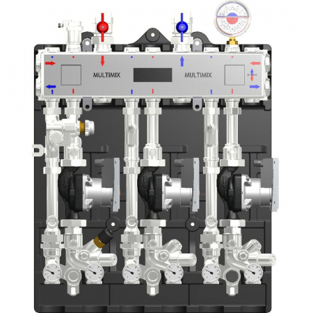 MULTIMIX - Modul de distribuție MULTIMIX pentru centrale termice de zonă, 3 zone, pompa WILO 4F, izolatie, MUL 2HE/1LE