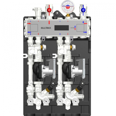 MULTIMIX - Modul de distribuție MULTIMIX pentru centrale termice de zonă, 2 zone temperatura scazuta, pompa WILO 4F, caseta si izolatie, MUL 2LE