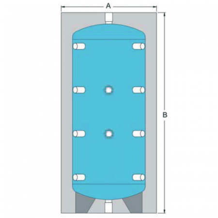 Boilere - Rezervor de acumulare, 300 litri, izolatie 100 mm, fara serpentina, PS