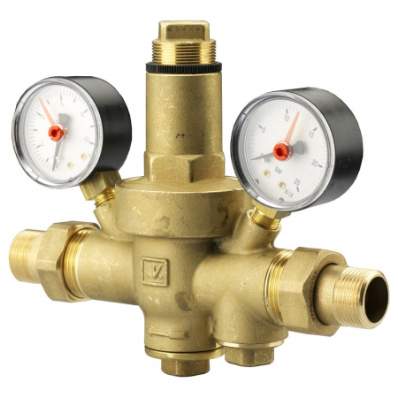 Reductoare de presiune - Reductor de presiune, 1/2“ M x 1/2“ M, 0,5 - 6 bar, 80°C, cu 2 manometre, RDP 00