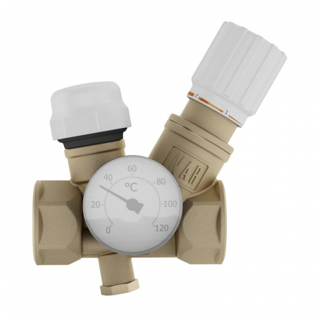 RTV - Robinet termostatic pentru controlul circuitelor de recirculare sanitare - Supapă termostatică, 1/2" F, 35 – 60°C, cu by-pass, RTV B