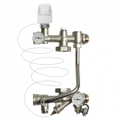 Sisteme de incalzire - Grup reglare si control, 130 mm, cu T 5011, reglaj in punct fix, TECHNOMIX