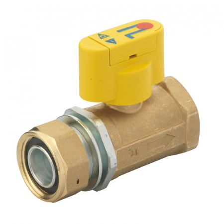 Robineti izolare pentru contoare gaz - Supapa izolare contoar gaze,1"1/4 pivotant x 3/4” F, cu garnitura presiune si maner de siguranta, VGD 10