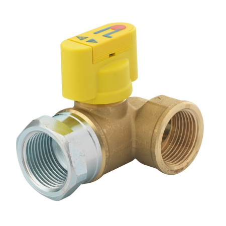 Robineti izolare pentru contoare gaz - Supapa 90° izolare contoar gaze, 1” F x 1” F, cu garnitura presiune si maner de siguranta, VGDX 00