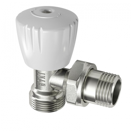 Vane pentru radiator seria BASIC - Robinet unghi manual, 1/2" M x 1/2“ M, VS104