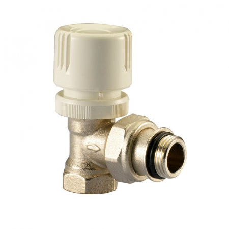 Vane termostatate - Robinet termostatabil unghi, debit reglabil, 1/2“ F x 1/2“ M O-ring, cap cu reglaj manual