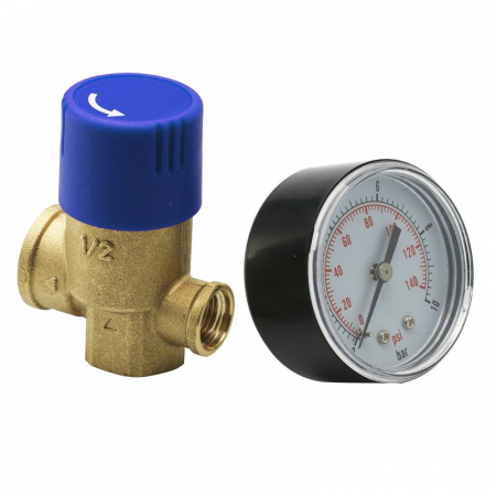Supape de siguranta - Supapa de siguranta, 3/4“ F x 3/4“ F, Pmax 7 bar, cu manometru, VSC 05 S