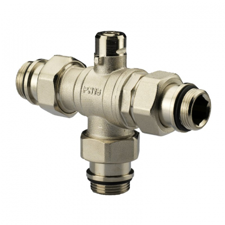 Robineti pentru servomotor - Robinet sfera 3 cai cu derivatie, 3/4“ O-ring x 3/4“ O-ring x 3/4“ O-ring, VZS 10