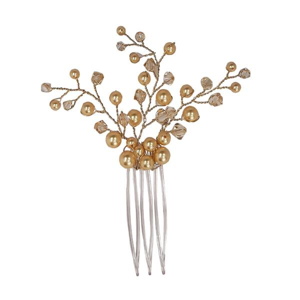 Accesoriu par mireasa cristale Swarovski 8288 Branch Golden Pearls [2]