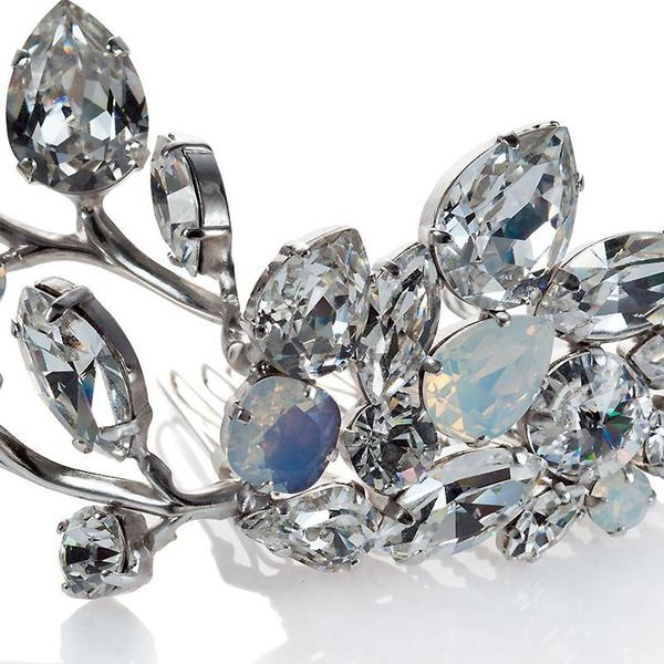 Accesoriu par mireasa cristale Swarovski 8186 Yvonne Crystal&White Opal [2]