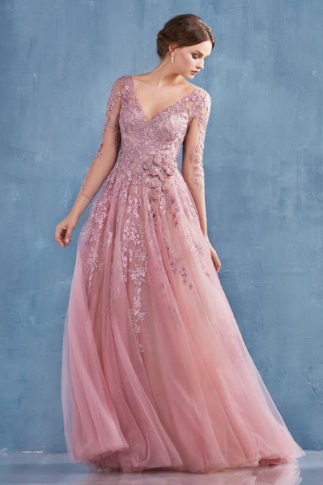Rochie AndreaLeo Couture A0988 roz lunga de seara princess din tulle [1]