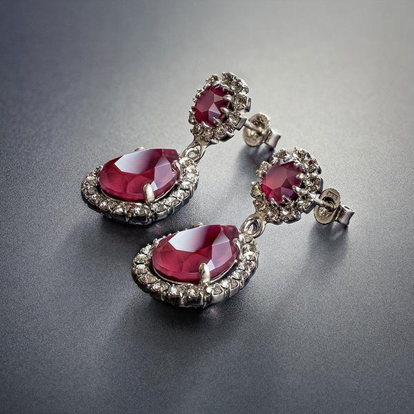 Cercei cristale Swarovski 3563 Emily Royal Red [4]