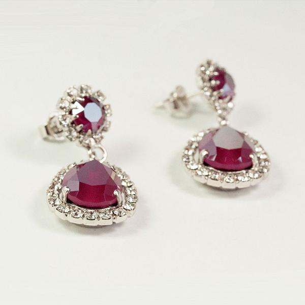 Cercei cristale Swarovski 3563 Emily Royal Red [5]