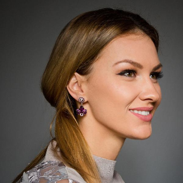 Cercei cristale Swarovski 3598 Francesca Amethyst [4]