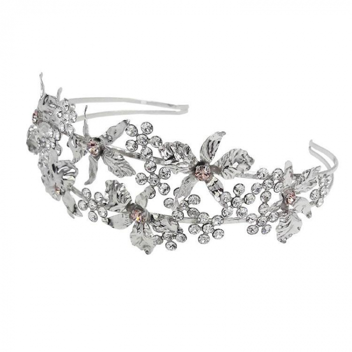 Diadema mireasa cristale Swarovski 8259 Edelweiss Crystal [2]