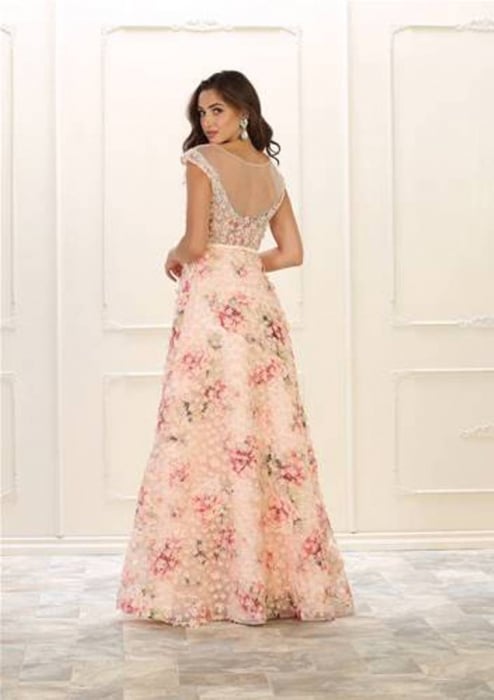 Rochie France Mode M7554 inflorata lunga de seara tip A-line din tulle [3]