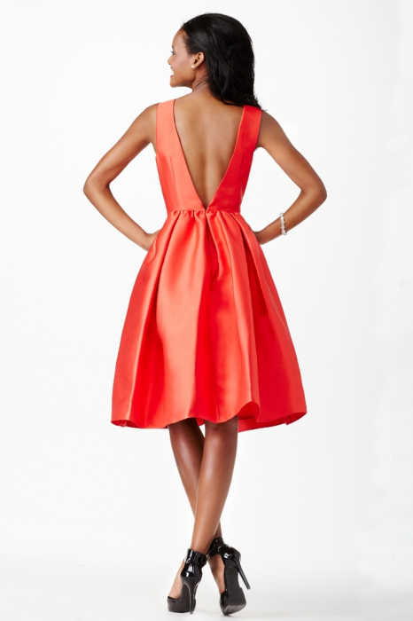 Rochie Jovani JVN23434 neagra midi de ocazie baby doll din taffeta [3]