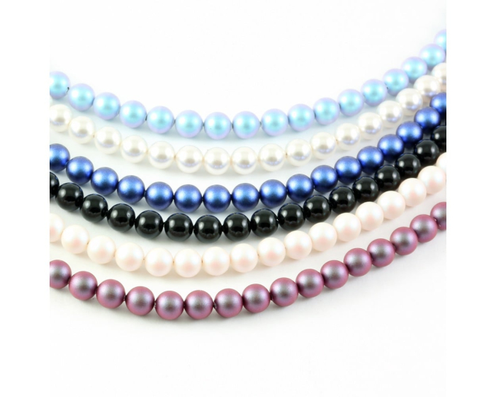 Bratara din argint cu perle de cultura Primero Purity Iridescent Dark Blue 6mm [2]